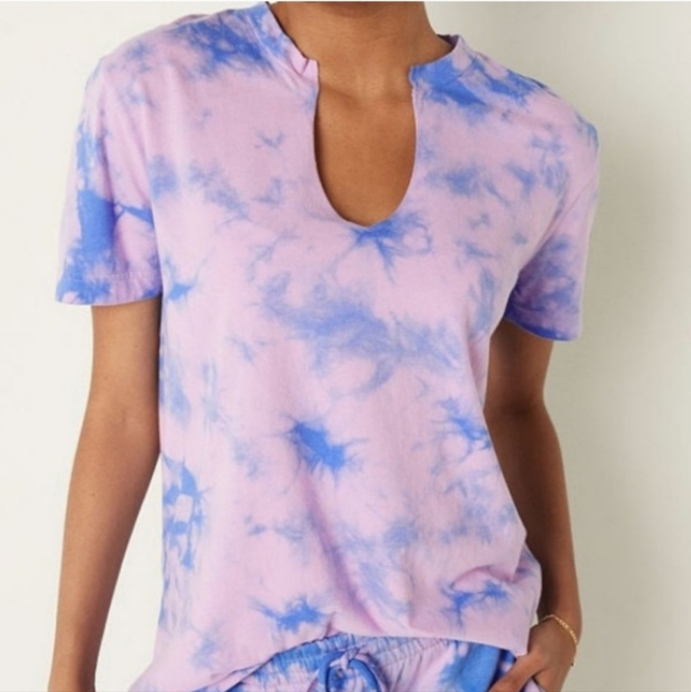 Tie-Dye Pink and Blue Women's Top Pink by Victoria's Secret